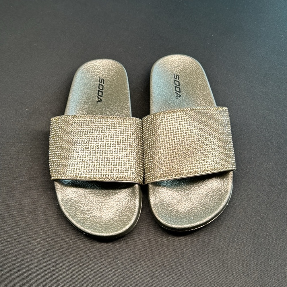Soda Rhinestone Slide Sandals - Picture 4 of 6